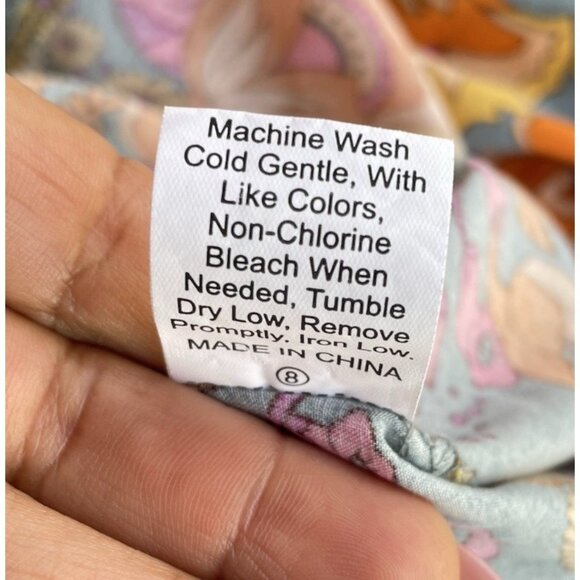 Rusttydustty Modern Bohemia Crush Floral Mini Dress Long Sleeve Viscose 3XL - Picture 11 of 16